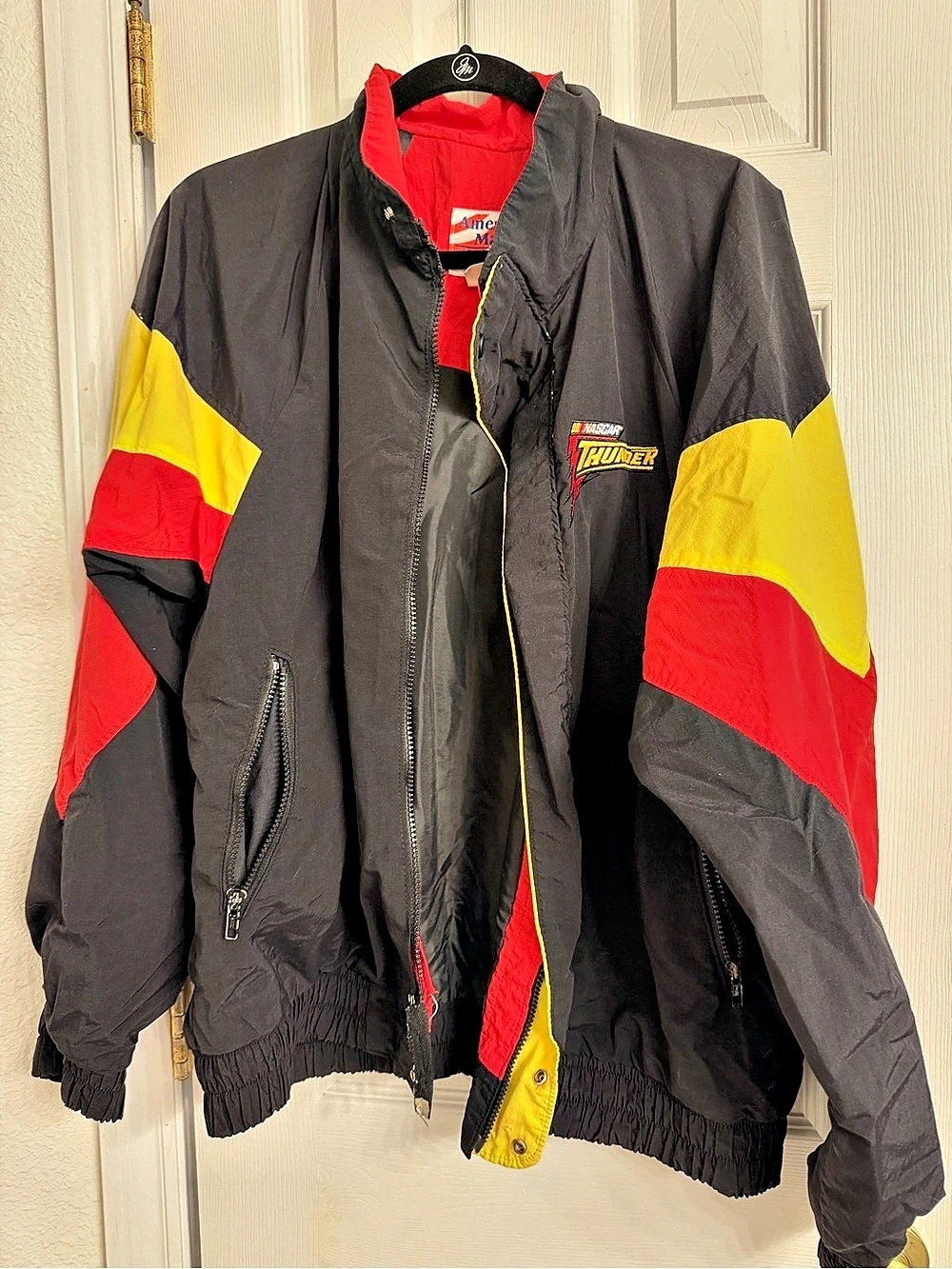 American Made Sportswear NASCAR Thunder Racing Jacket Color Block Size Large